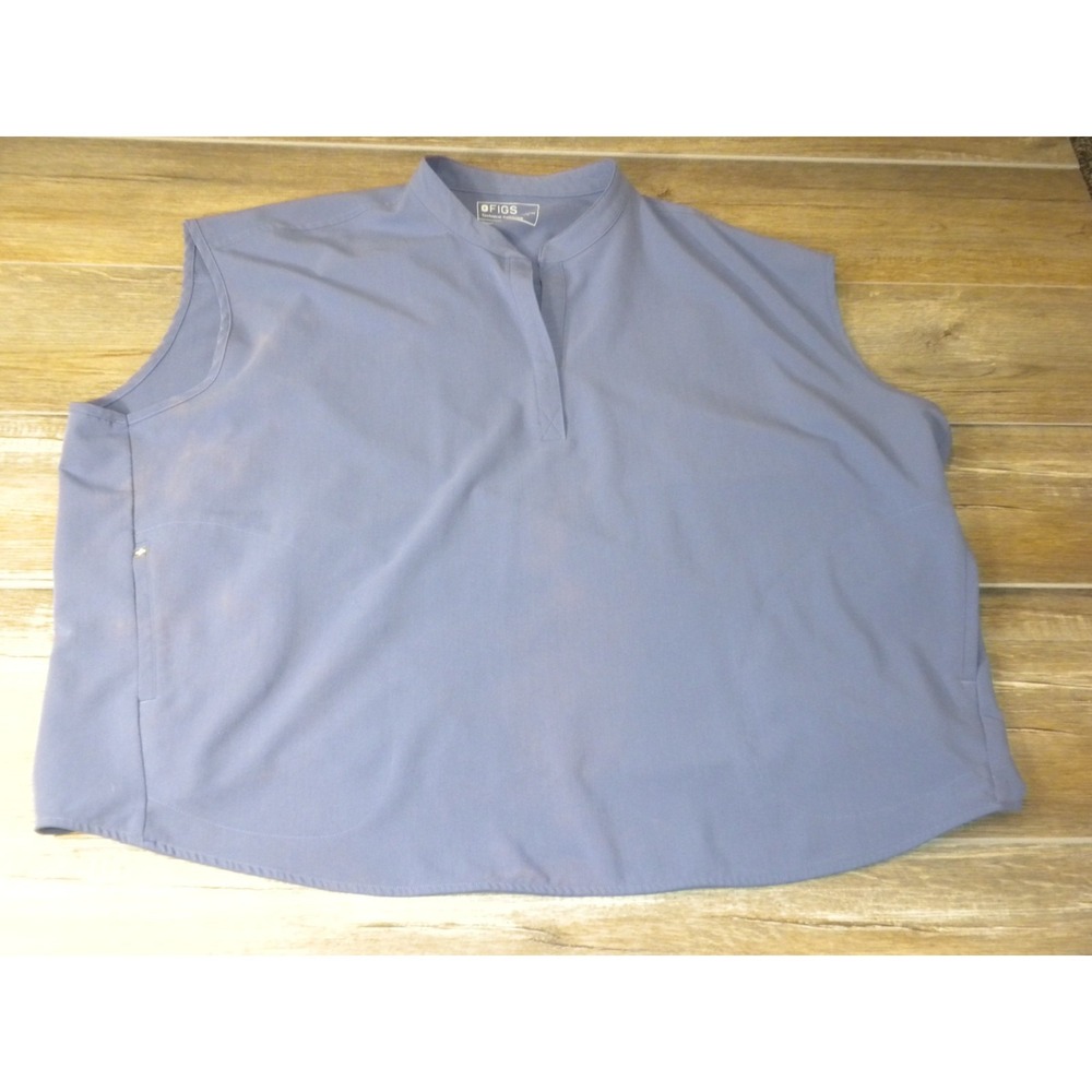 Figs Scrub Top Womens 6XL Blue Rafaela Oversized Tunic Sleeveless Technical